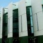 Textile Shadotex louvres provide effective shading of this award winning building.