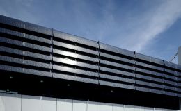 Shadovoltaic glass louvers